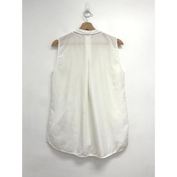 Kobi Halperin Raquel Blouse Tencel-Linen V-Neck Button-Front Sleeveless - Small - Picture 2 of 11